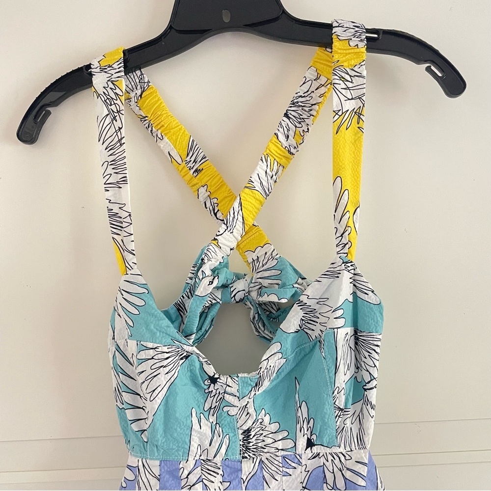 Blue Tropical Print Tie-Back Maeve Sundress - Picture 6 of 15